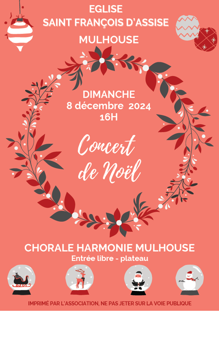 Concert de Noël 2024 de la chorale Harmonie de Mulhouse